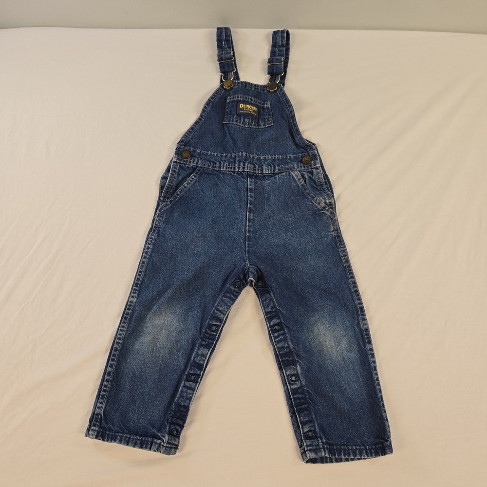 Vintage Oshkosh B'gosh Kids Blue 4T Denim Vestbak Overalls Dungarees Americana